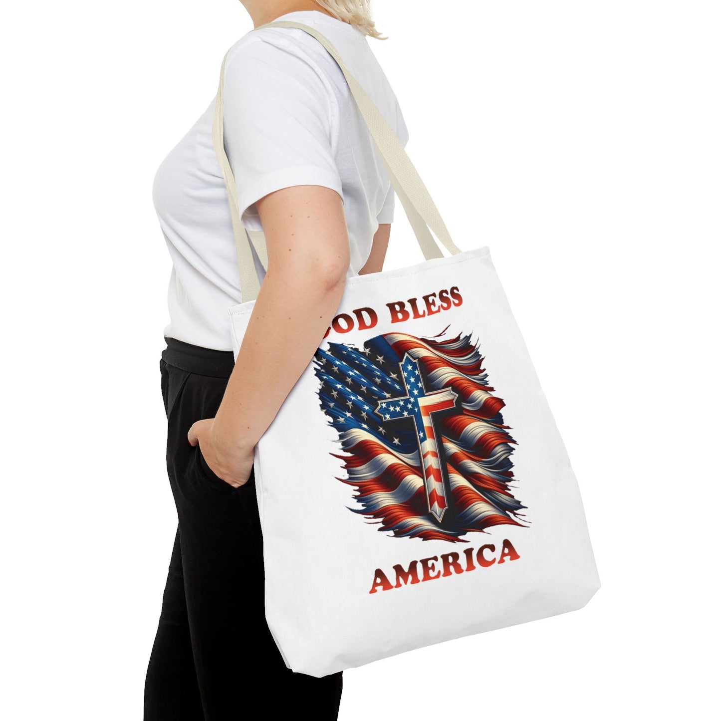 Tote Bag (AOP) "GOD BLESS AMERICA"