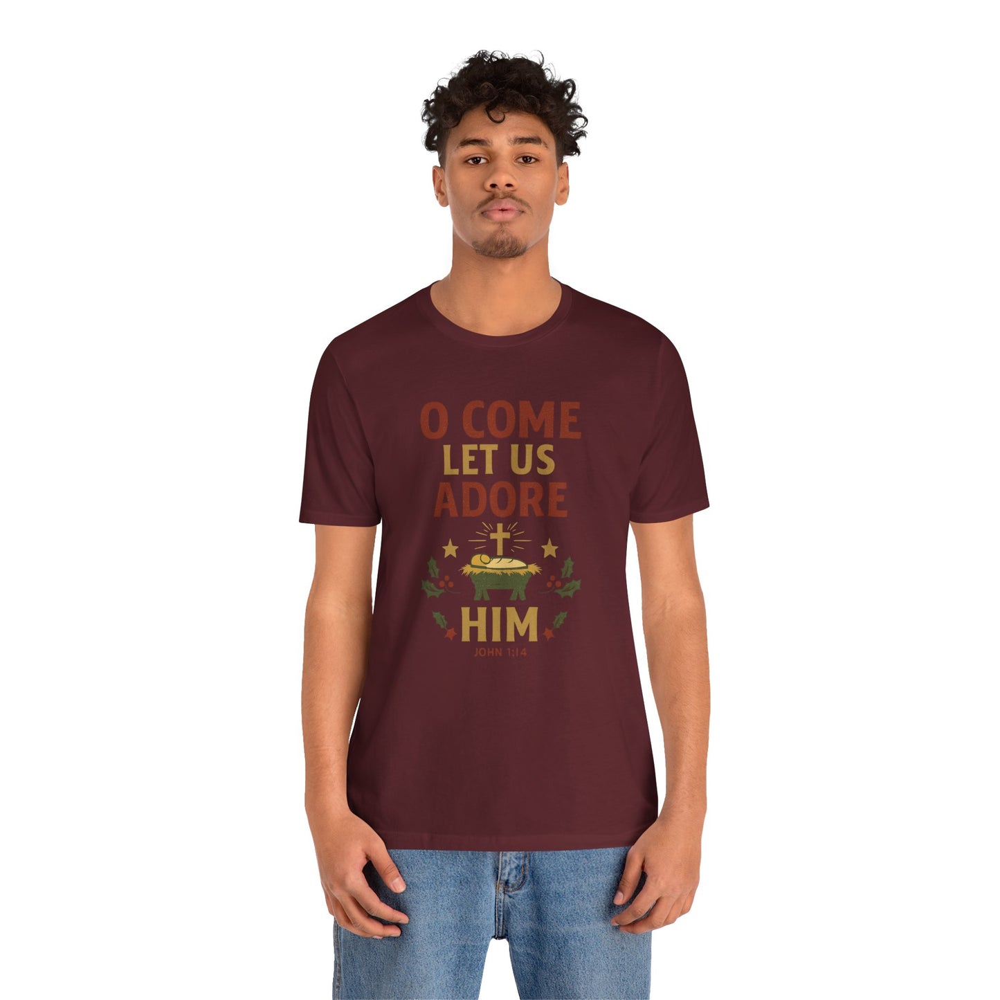 O Come Let Us Adore Him Christmas T-Shirt