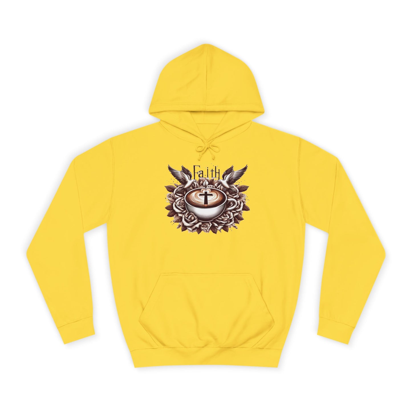 Unisex College Hoodie "Faith and Coffee"