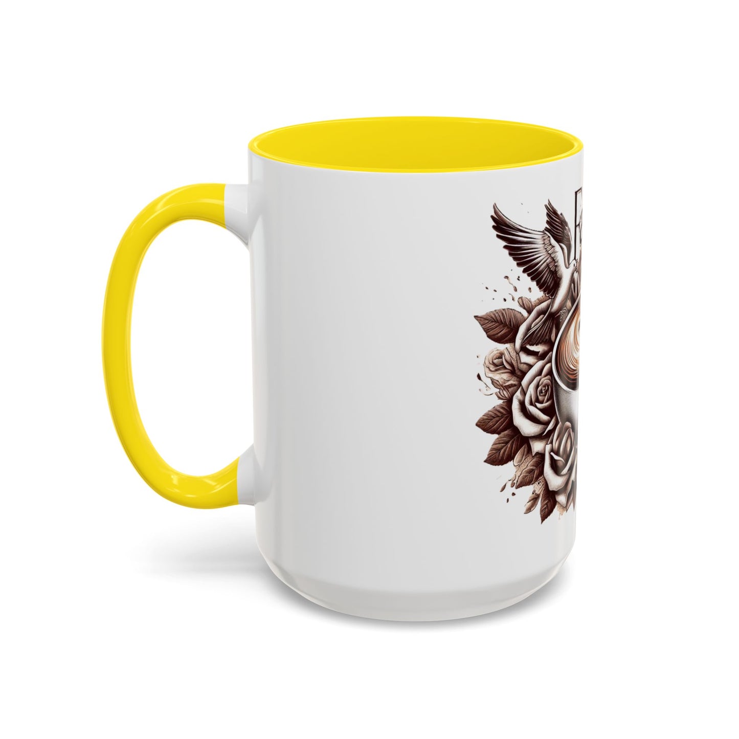Accent Coffee Mug (11, 15oz) "Faith & Coffee"