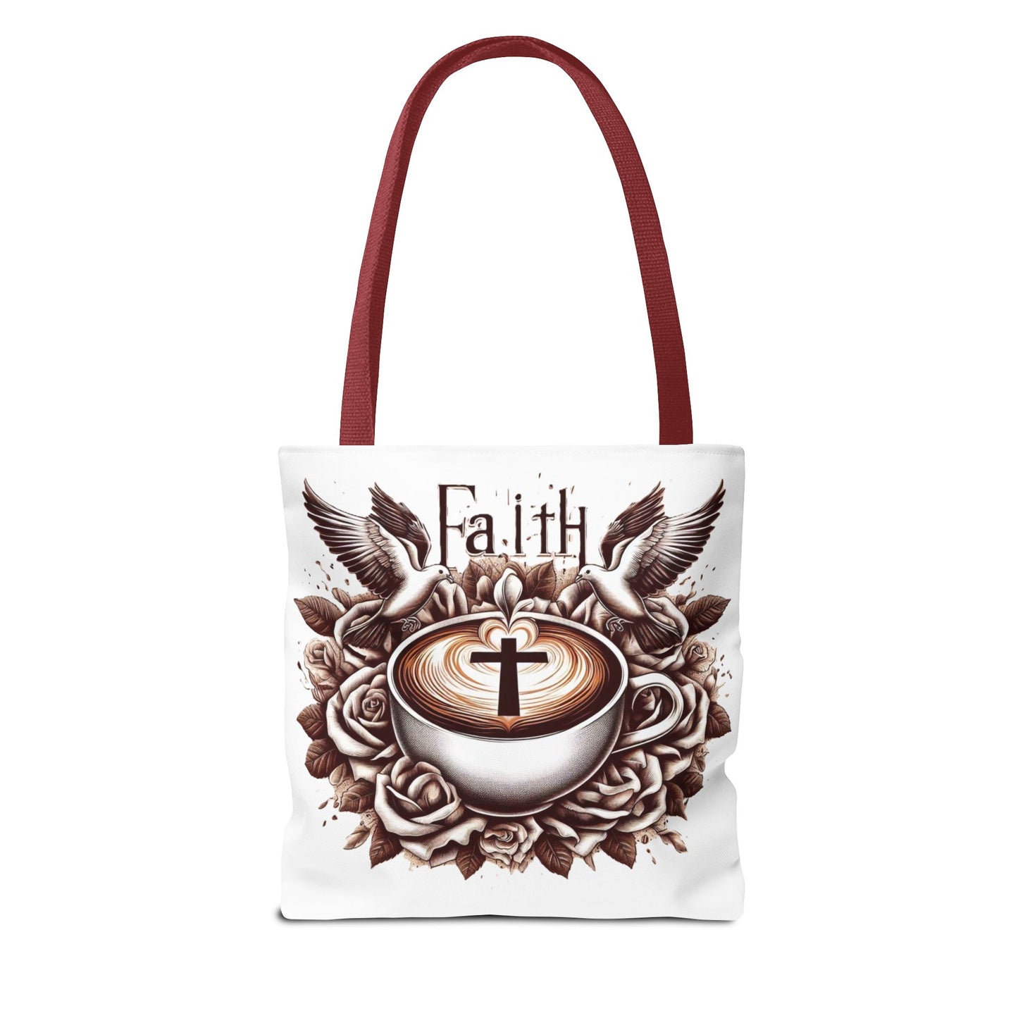 Tote Bag (AOP) "Faith and Coffee"
