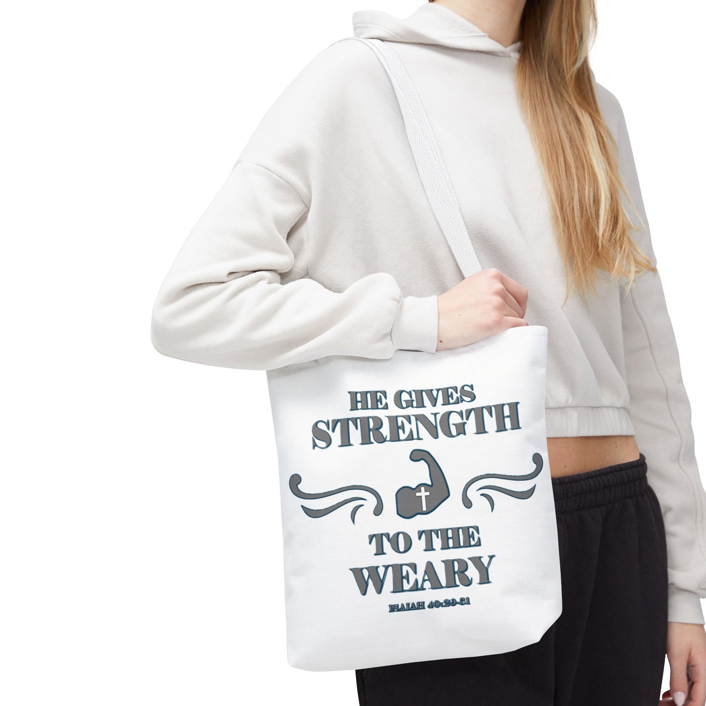 Tote Bag with Bible Verse Isaiah 40:29-31