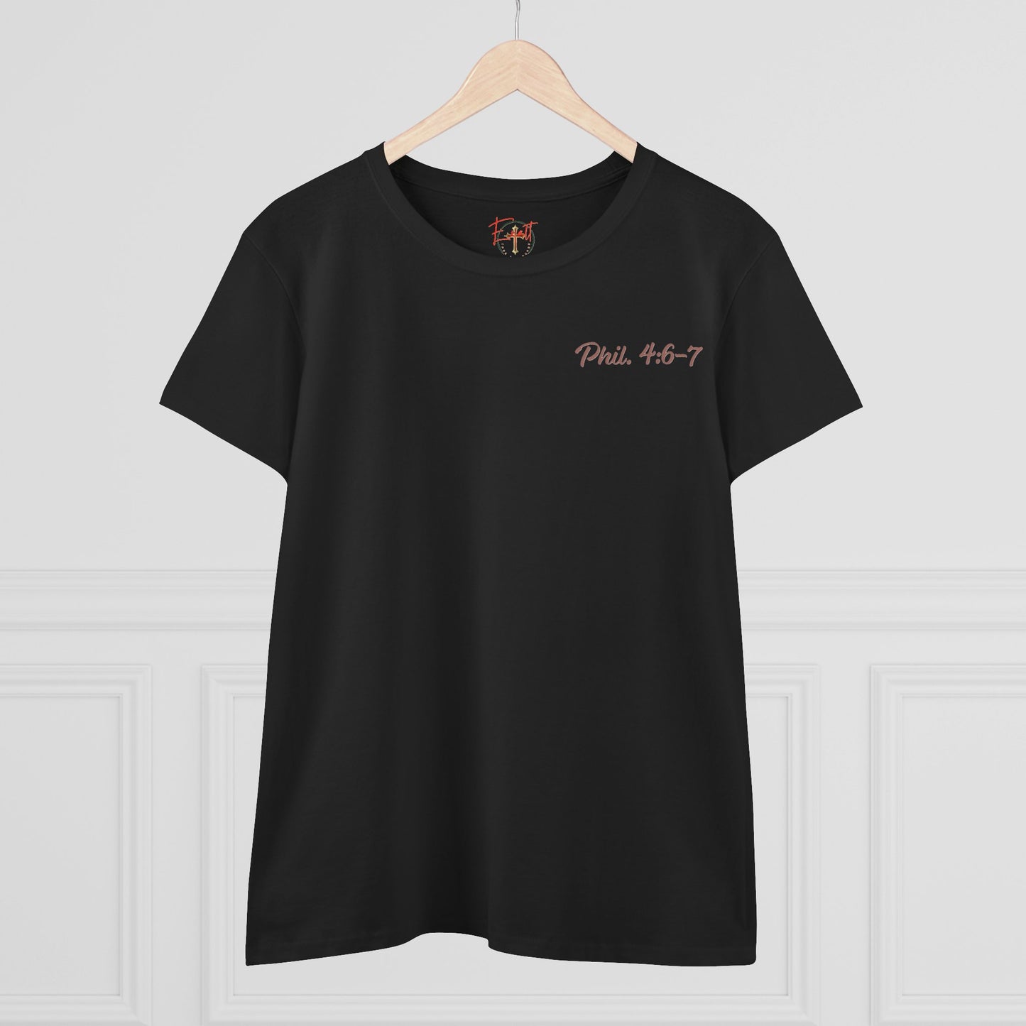 Women's Tee with Heart and Praying Hands Design