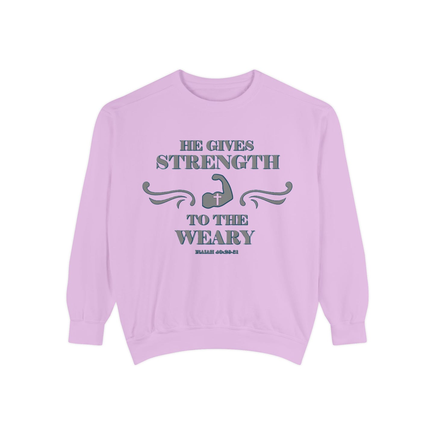 Copy of Bible Verse Isaiah 40:29-31 Unisex Sweatshirt 'He Gives Strength to the Weary'