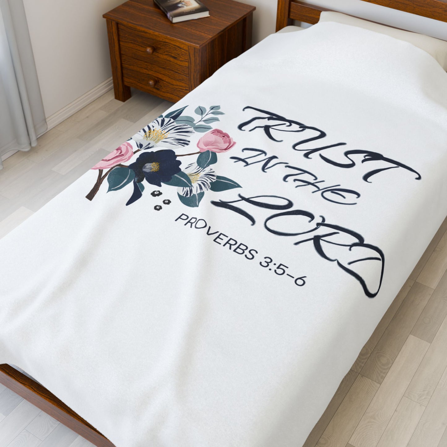 Velveteen Plush Blanket - Trust in the Lord