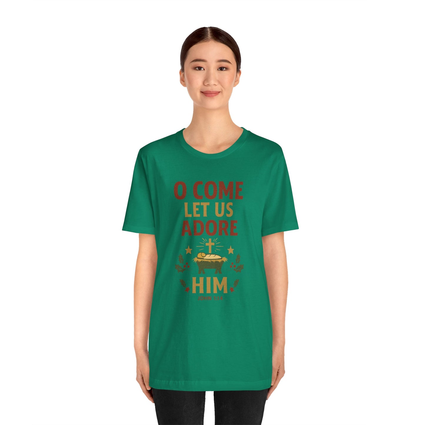 O Come Let Us Adore Him Christmas T-Shirt