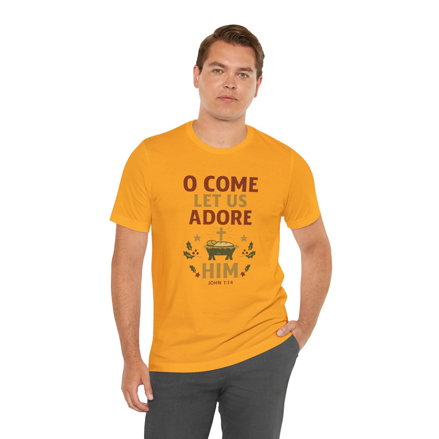 O Come Let Us Adore Him Christmas T-Shirt