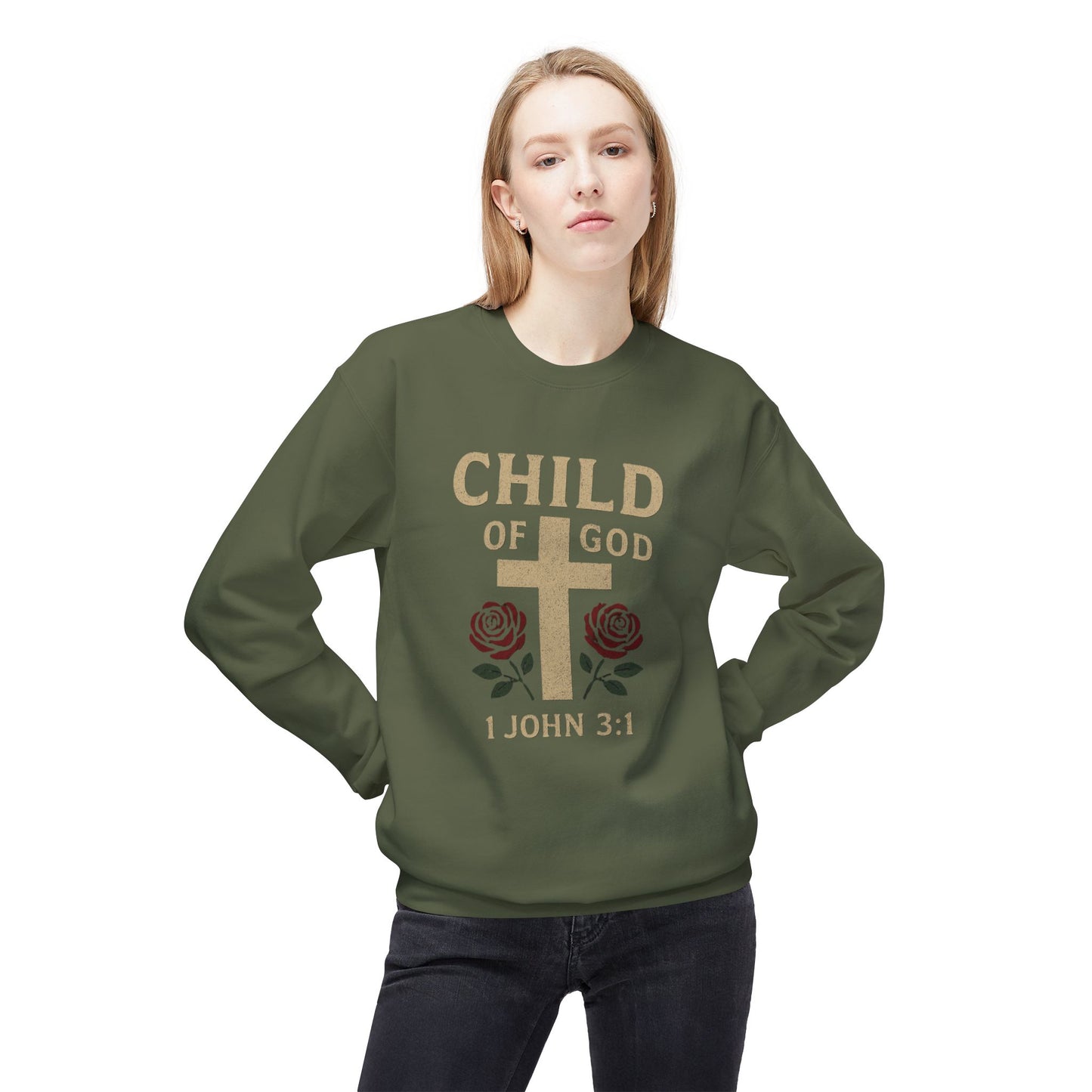 Christian Sweatshirt - 1 John 3:1 'Child of God'