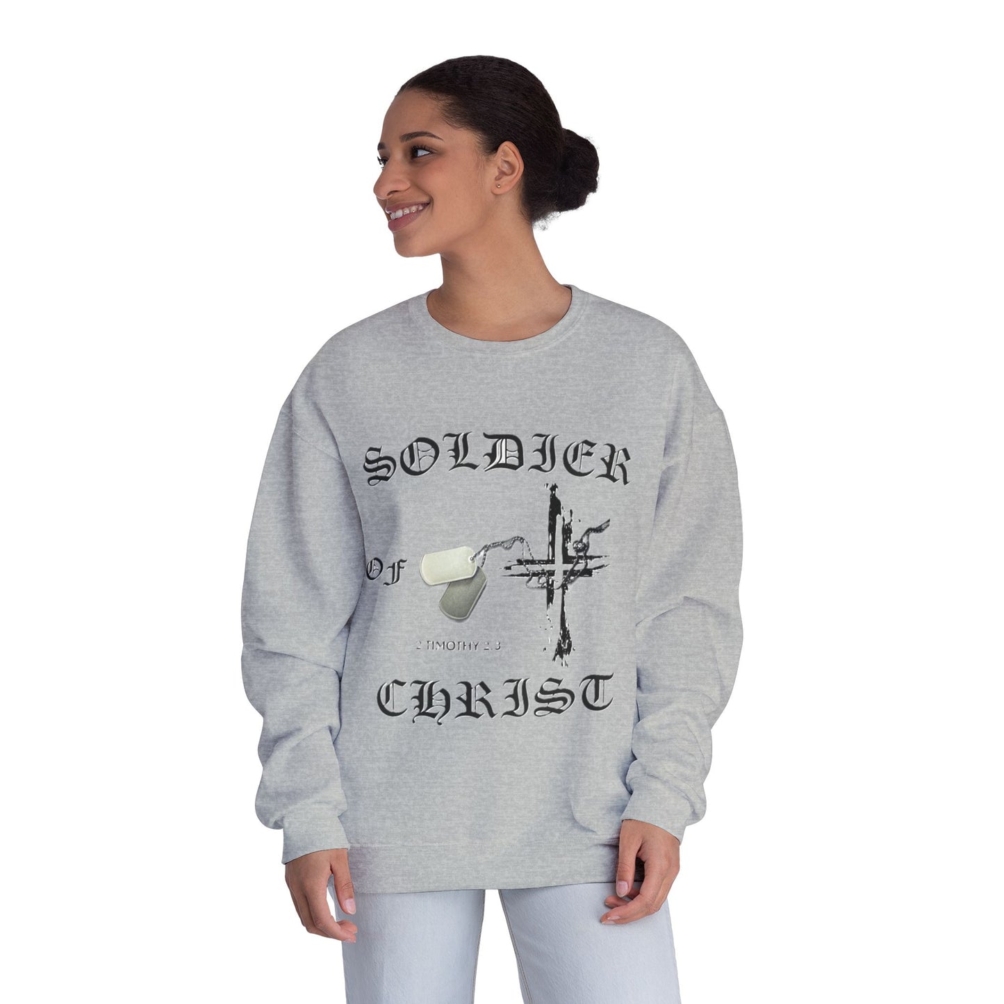 Christian Military Sweatshirt: Soldier of Christ Unisex NuBlend® Crewneck
