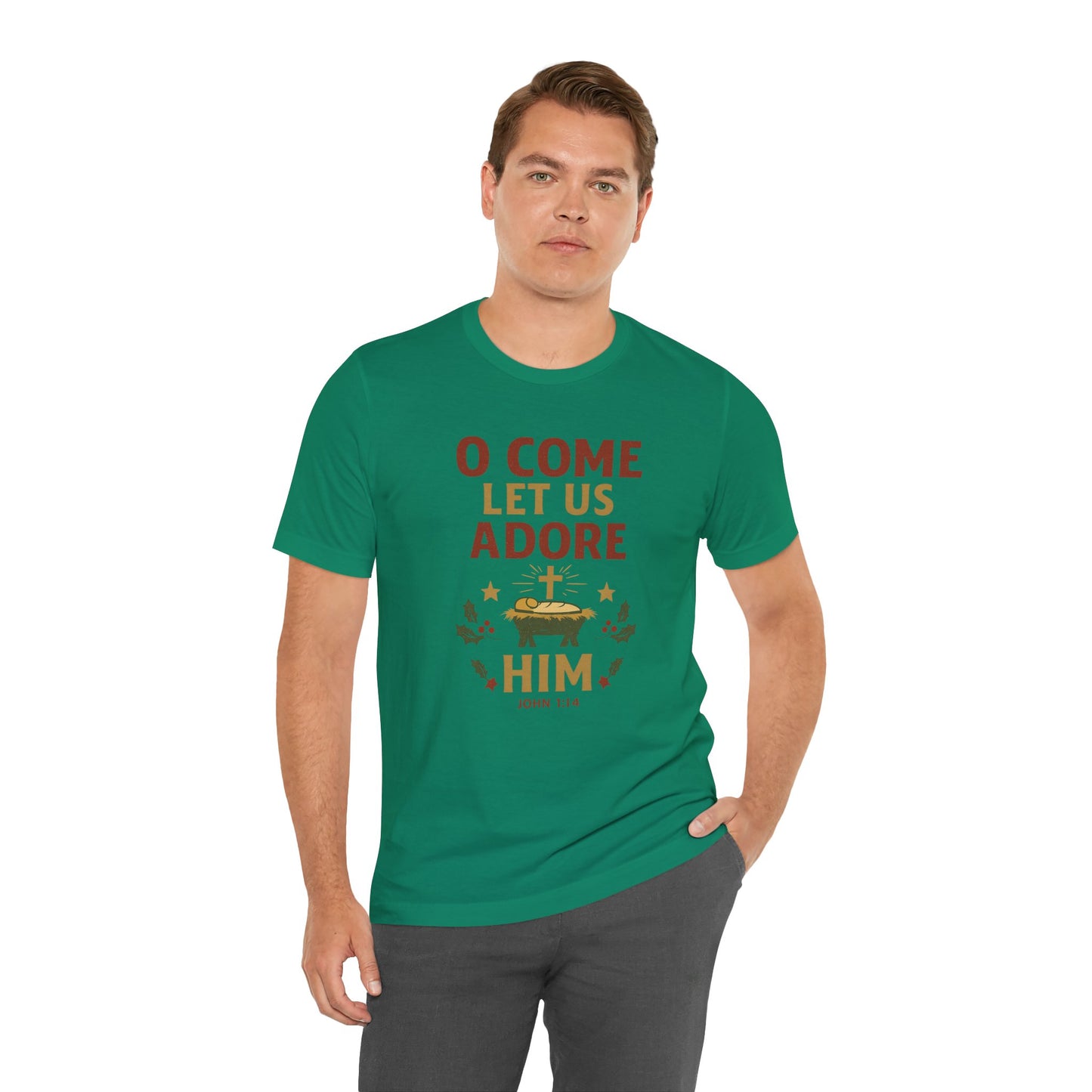 O Come Let Us Adore Him Christmas T-Shirt