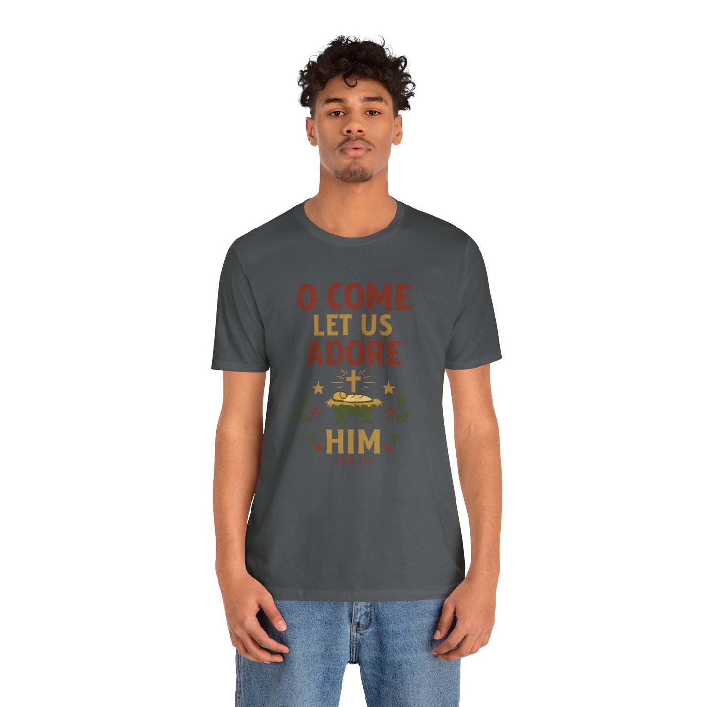 O Come Let Us Adore Him Christmas T-Shirt