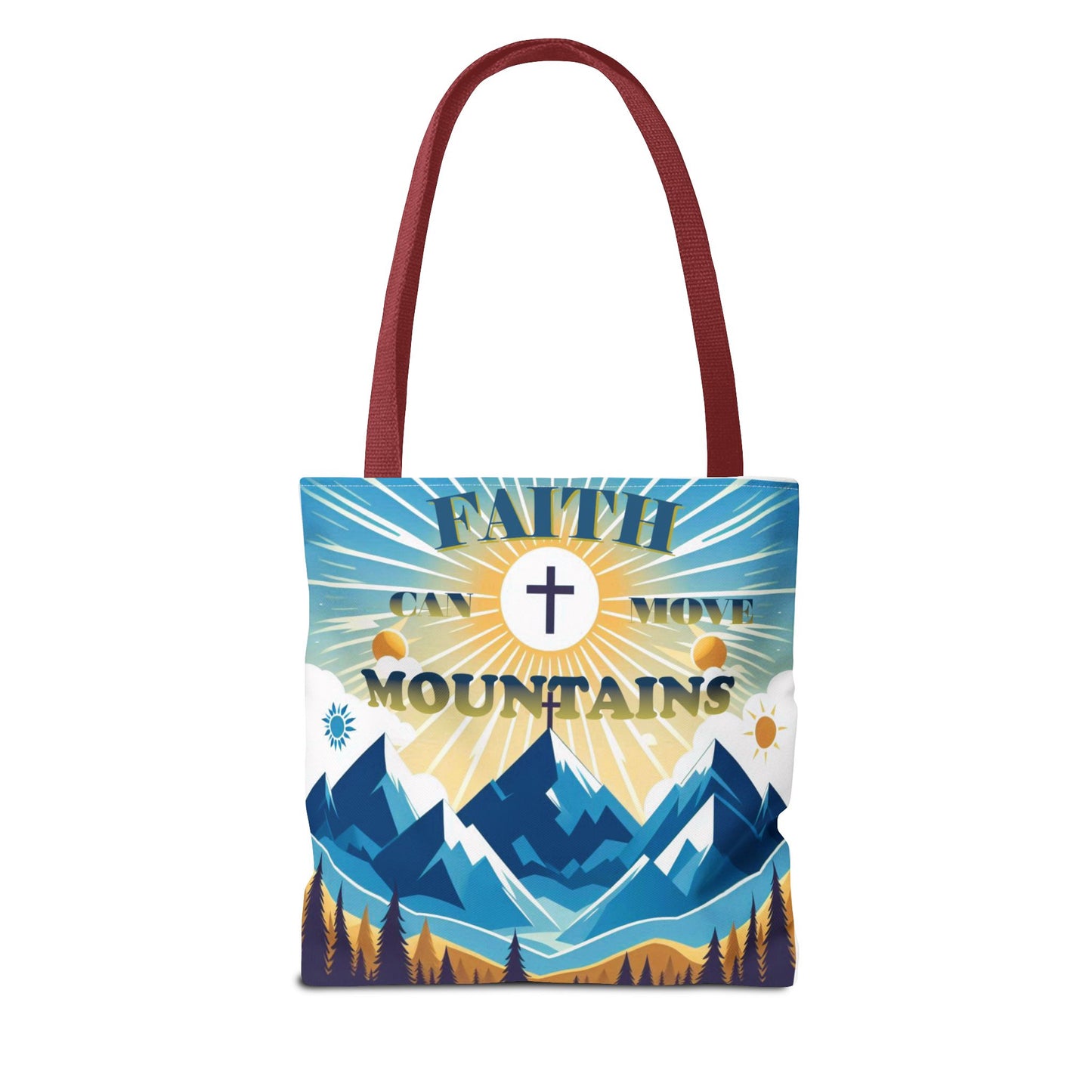 "FAITH CAN MOVE MOUNTAINS" Tote Bag (AOP)