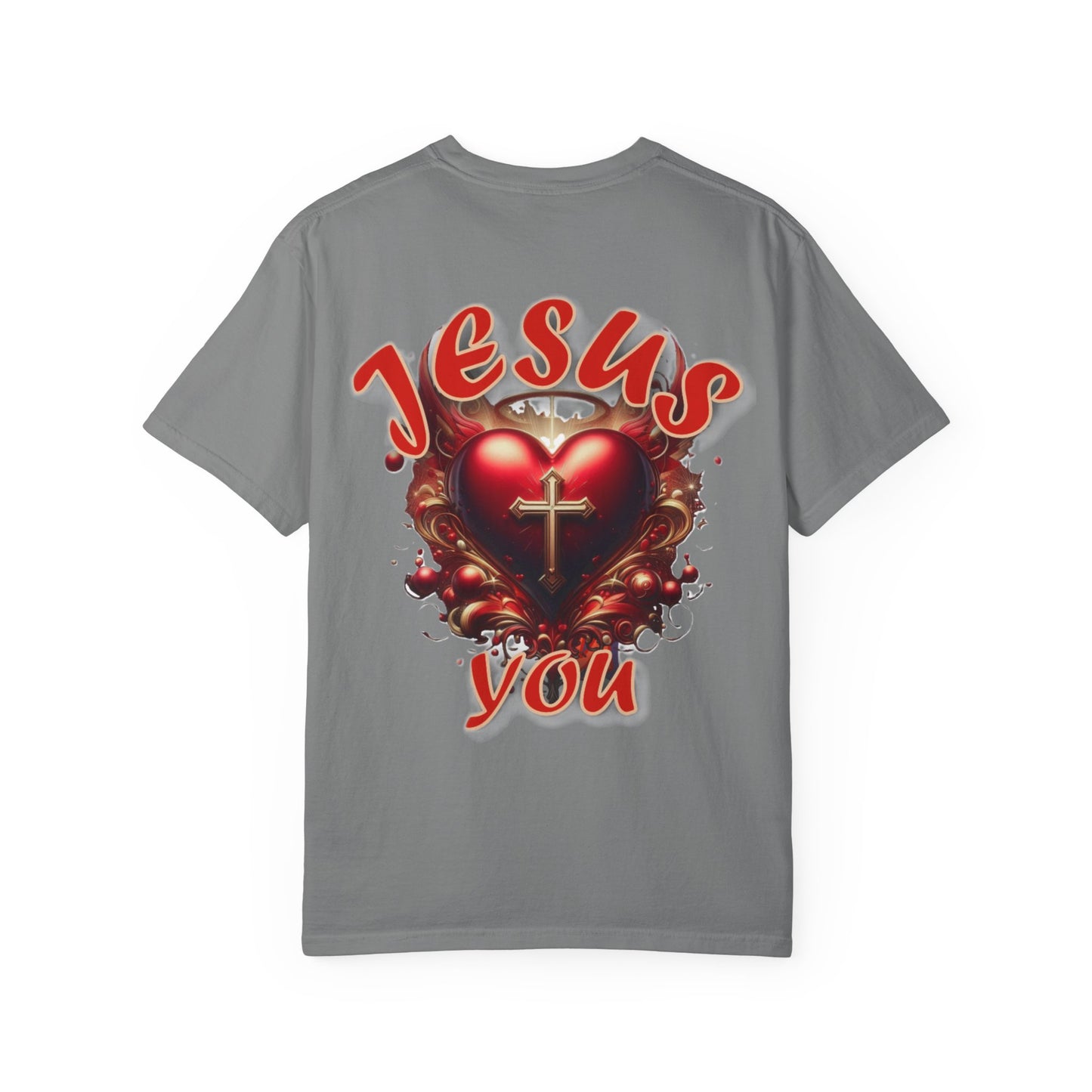 Christian Cross Heart Unisex T-shirt - Jesus Loves You Design