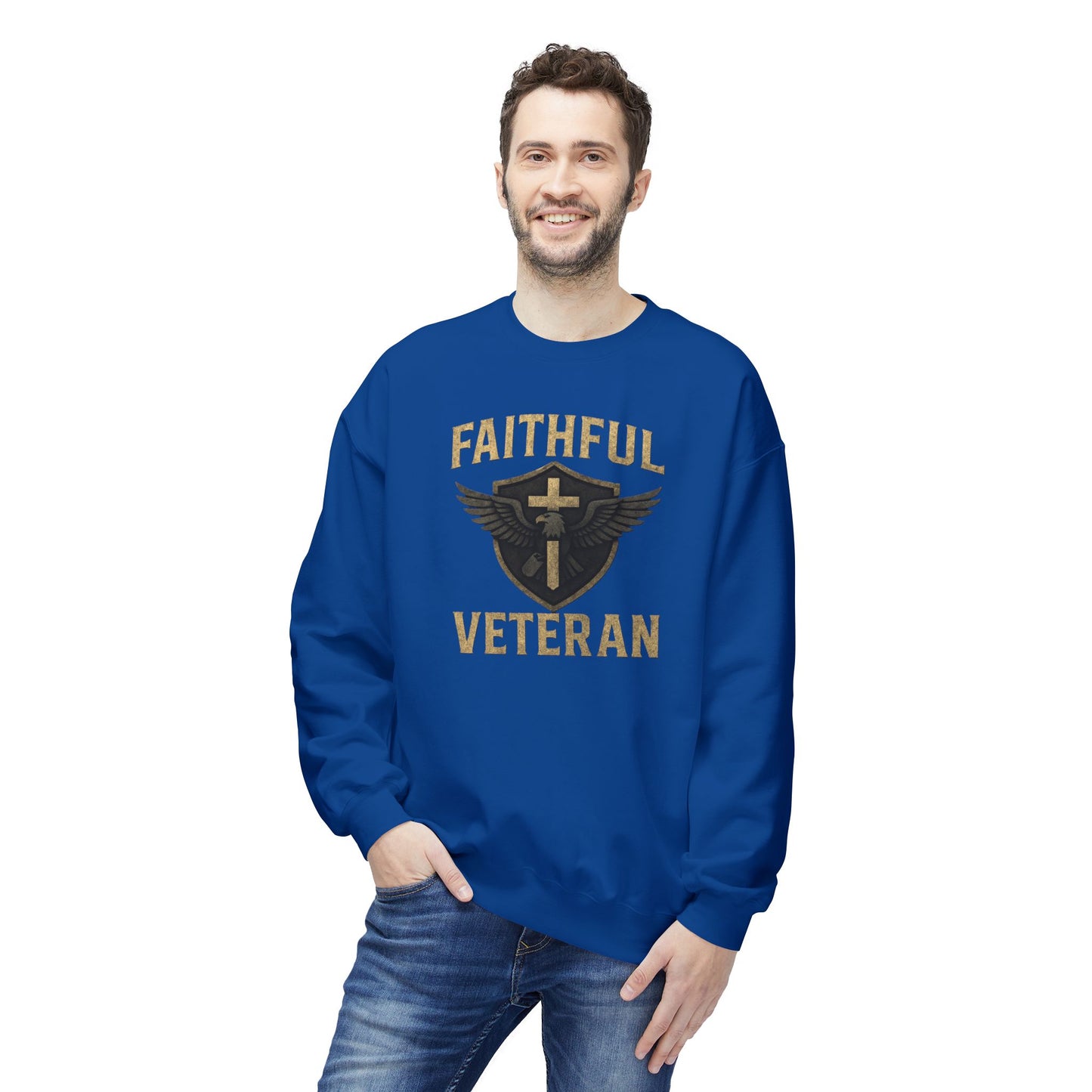 Crewneck Sweatshirt Faithful Veteran Design