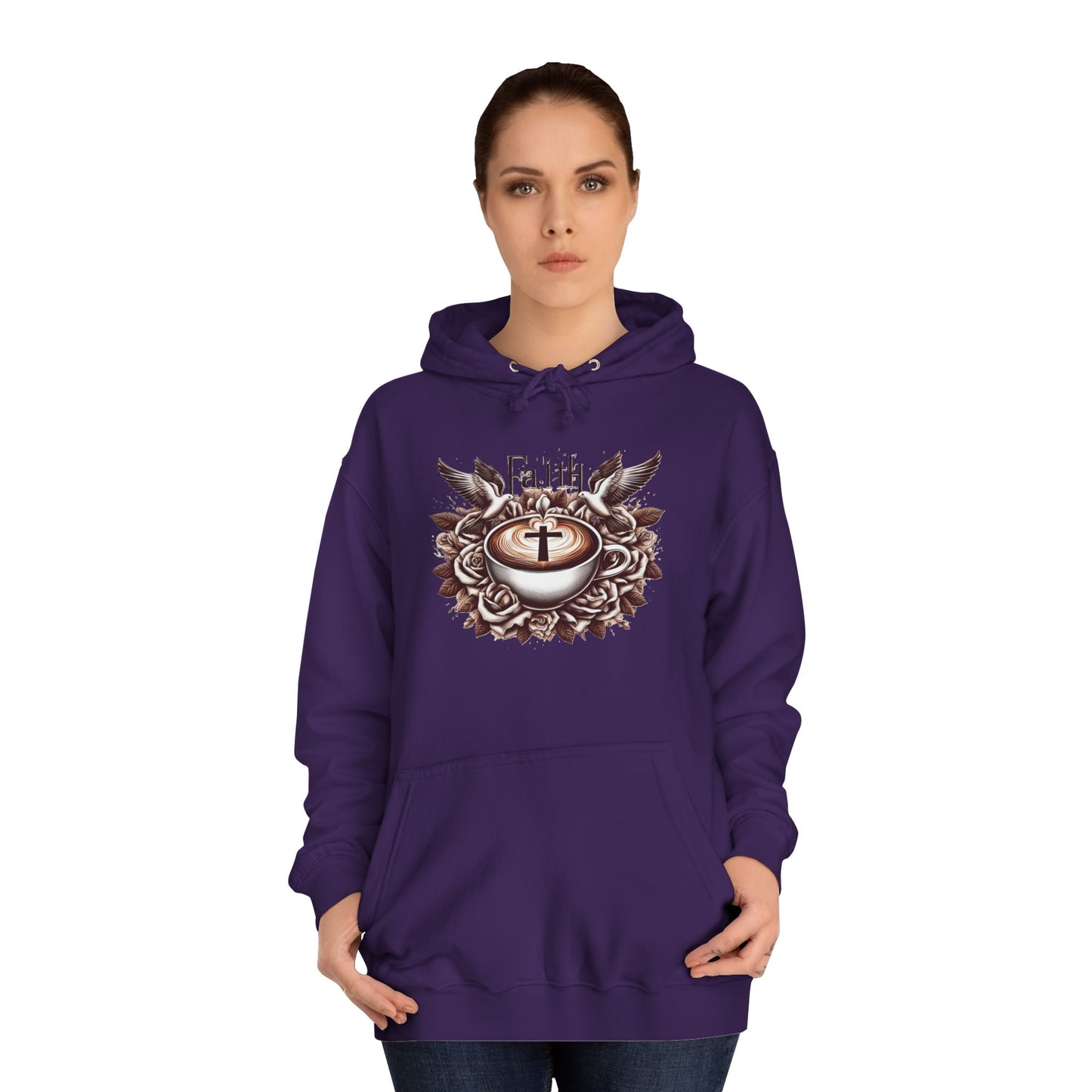 Unisex College Hoodie "Faith and Coffee"