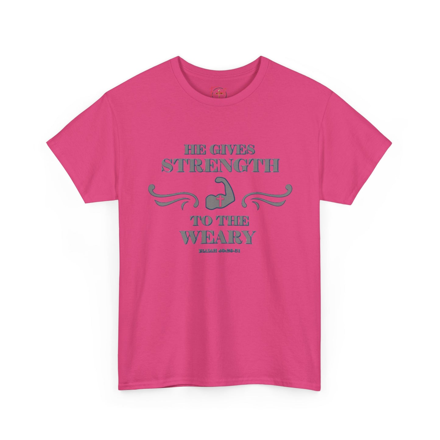 Copy of Christian Tee - Bible Verse Isaiah 40:29-31 'He gives Strength to the Weary'