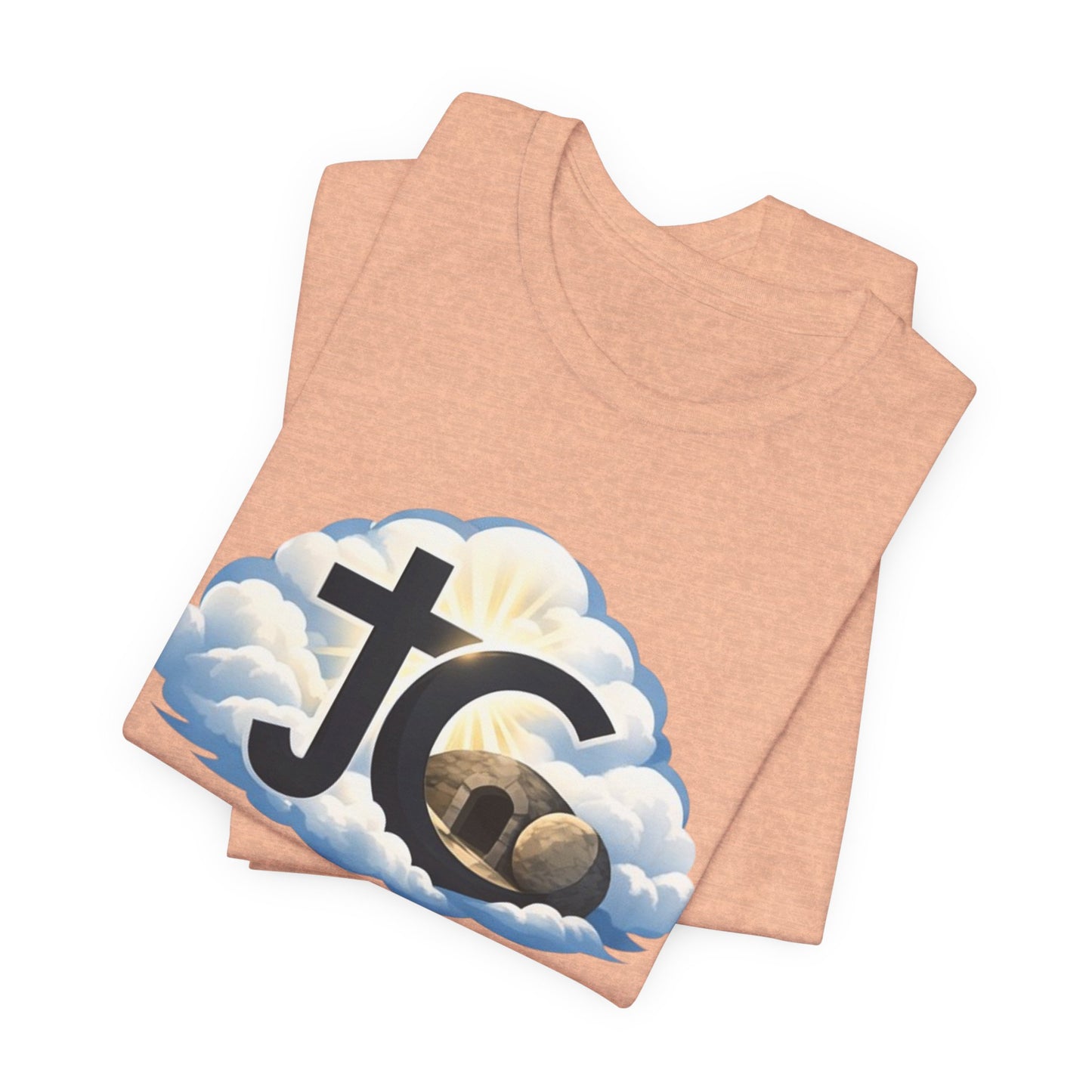 Jesus Christ (JC) Cross Tee — Crucified, Risen & Coming Again