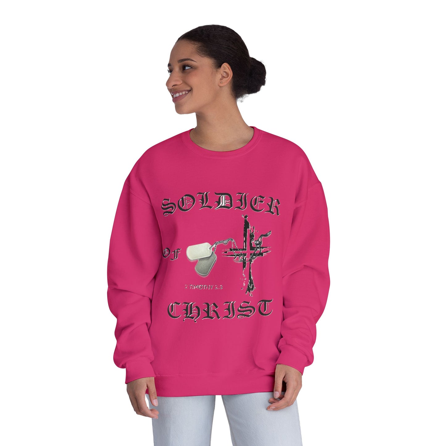Christian Military Sweatshirt: Soldier of Christ Unisex NuBlend® Crewneck