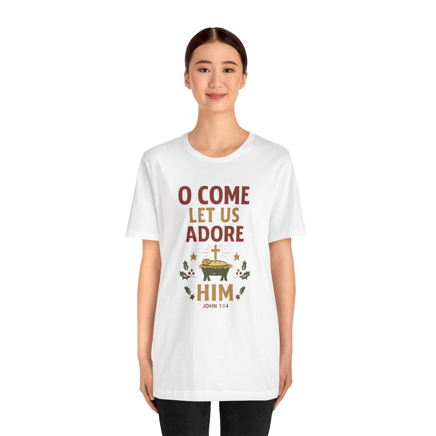 O Come Let Us Adore Him Christmas T-Shirt