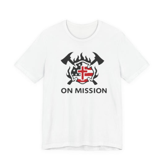 On Mission Christian Cross & American Flag T‑Shirt