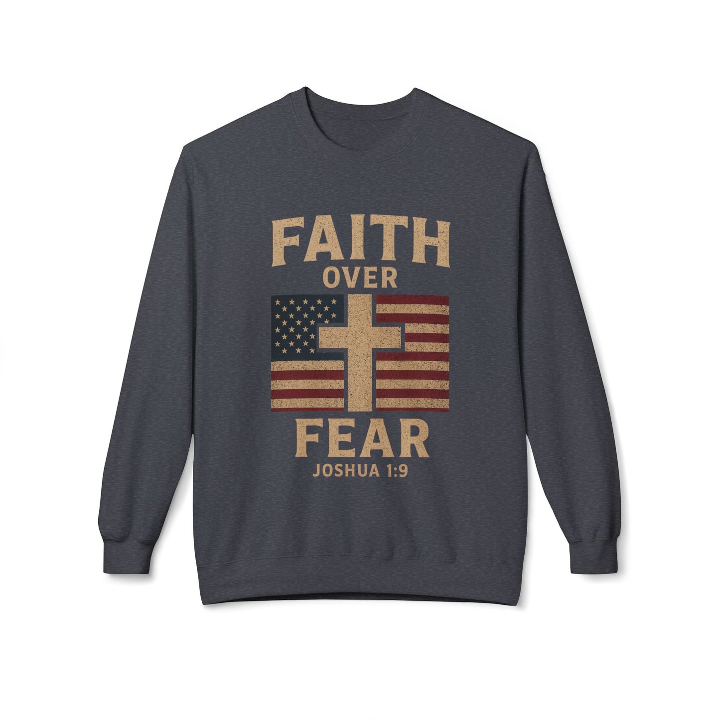 Faith Over Fear Christian Cross Sweatshirt