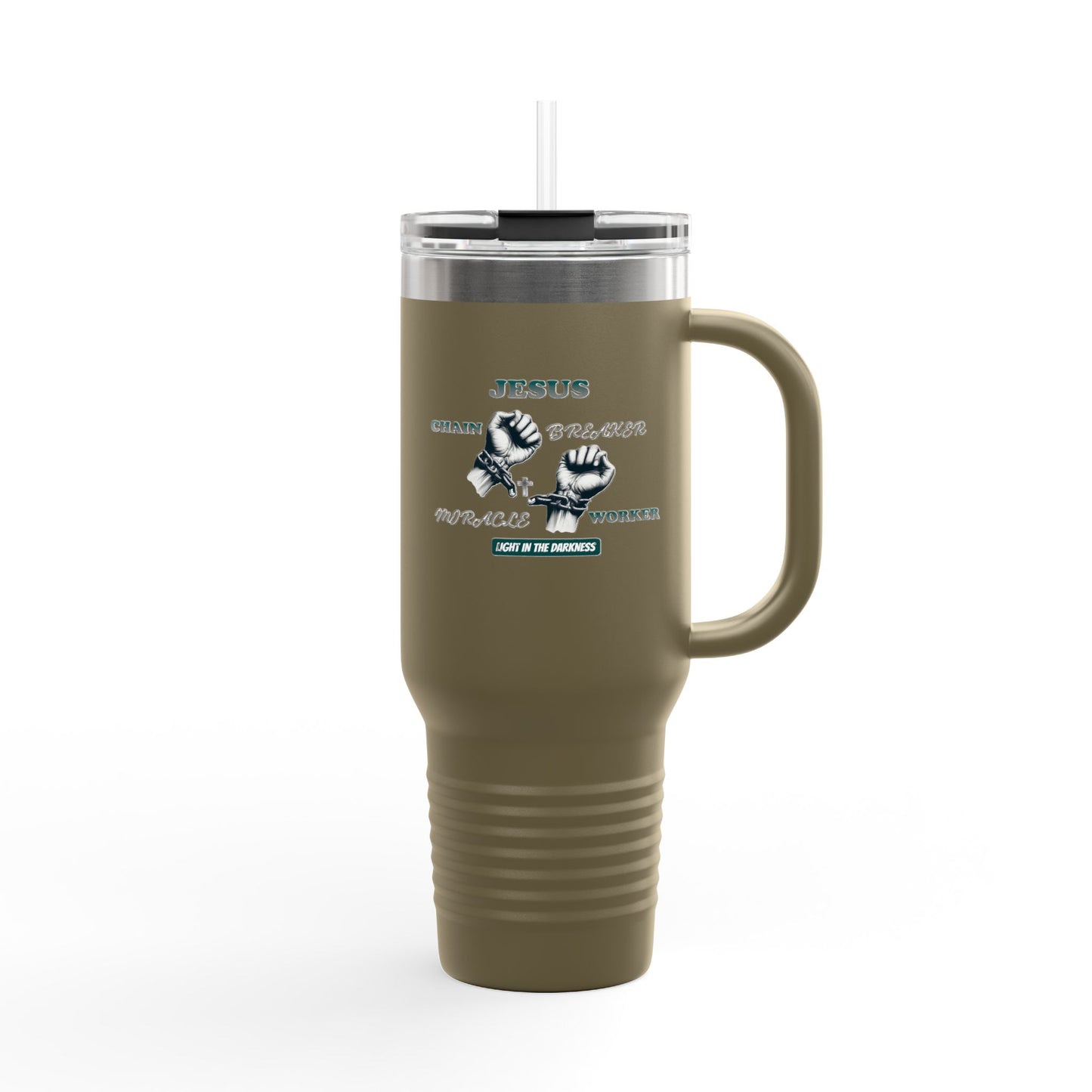 Travel Mug - Jesus Chain Breaker Miracle Worker Design