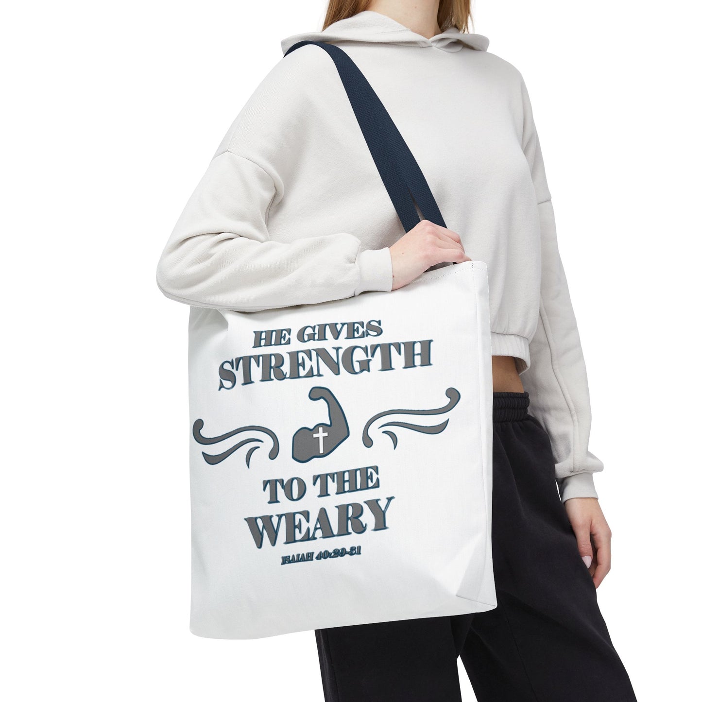 Tote Bag with Bible Verse Isaiah 40:29-31