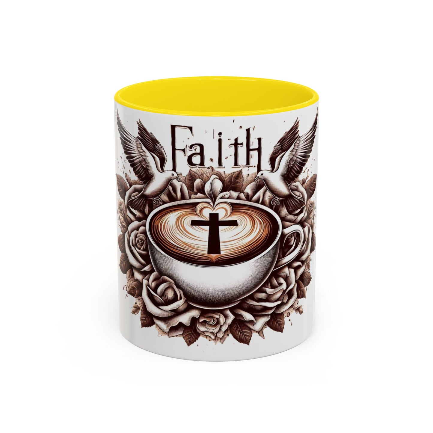 Accent Coffee Mug (11, 15oz) "Faith & Coffee"