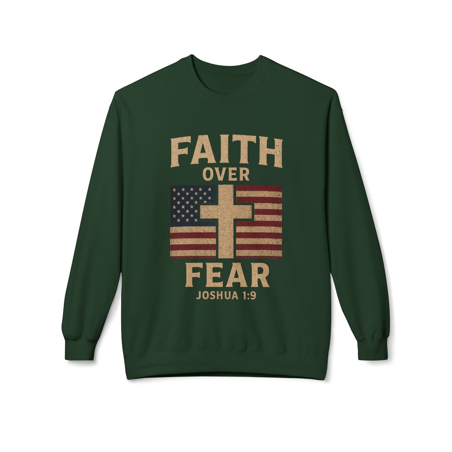 Faith Over Fear Christian Cross Sweatshirt