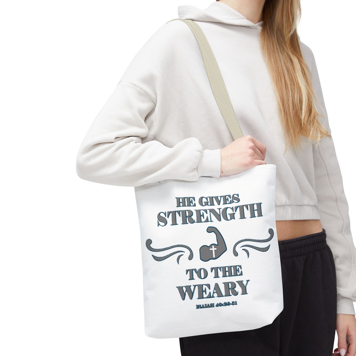 Tote Bag with Bible Verse Isaiah 40:29-31