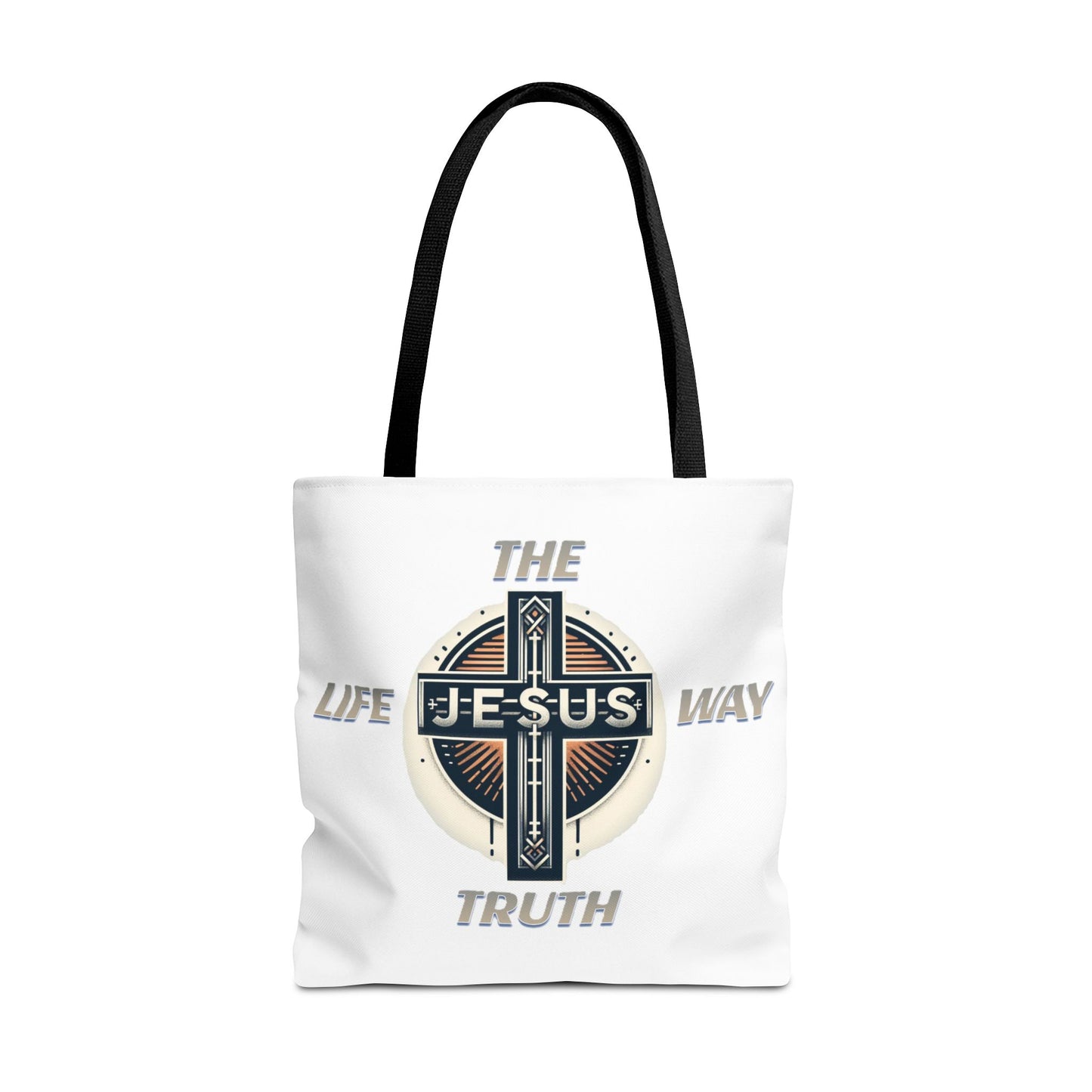 Tote Bag (AOP)"JESUS IS THE WAY TRUTH LIFE"
