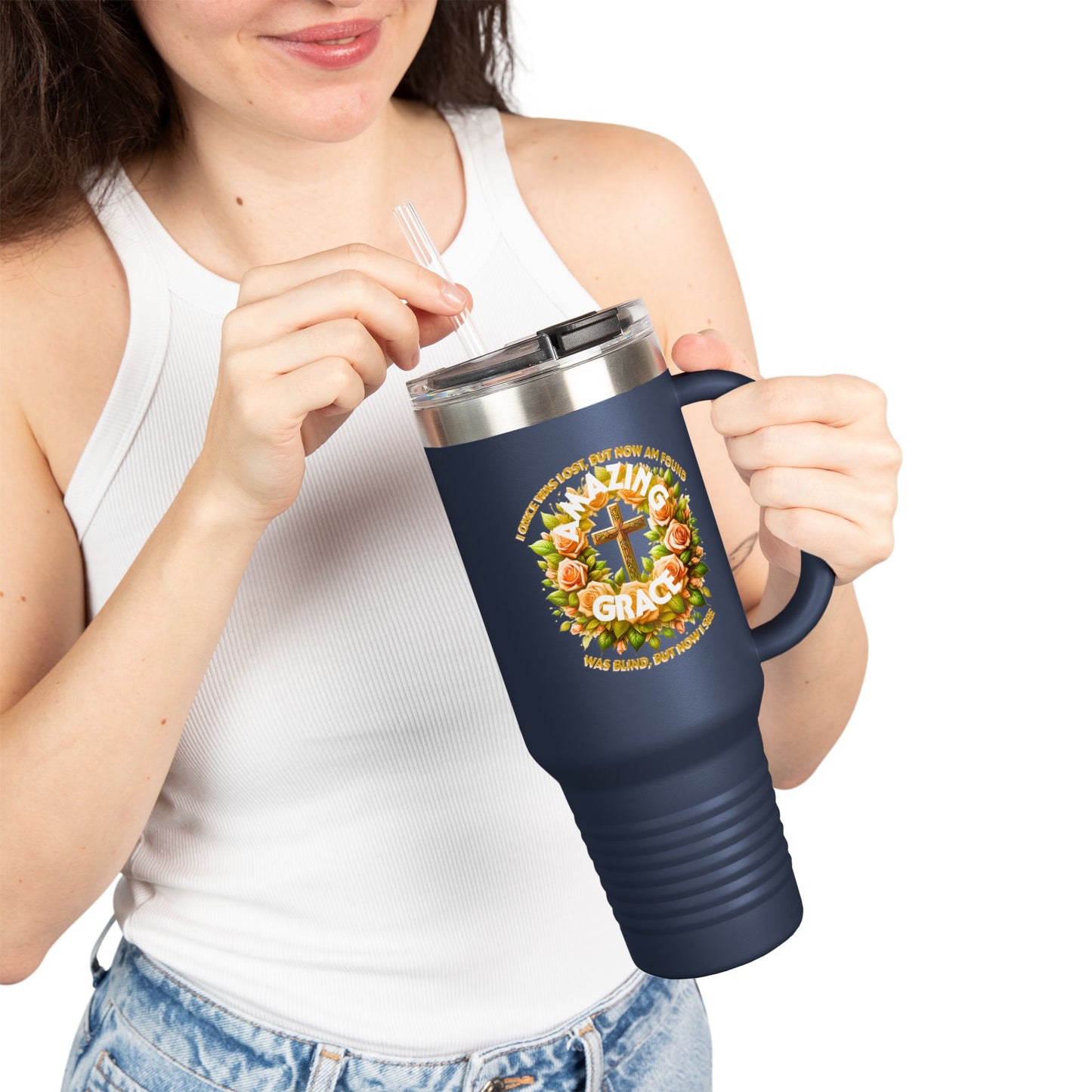 Insulated Travel Mug, 40oz "Amazing Grace"