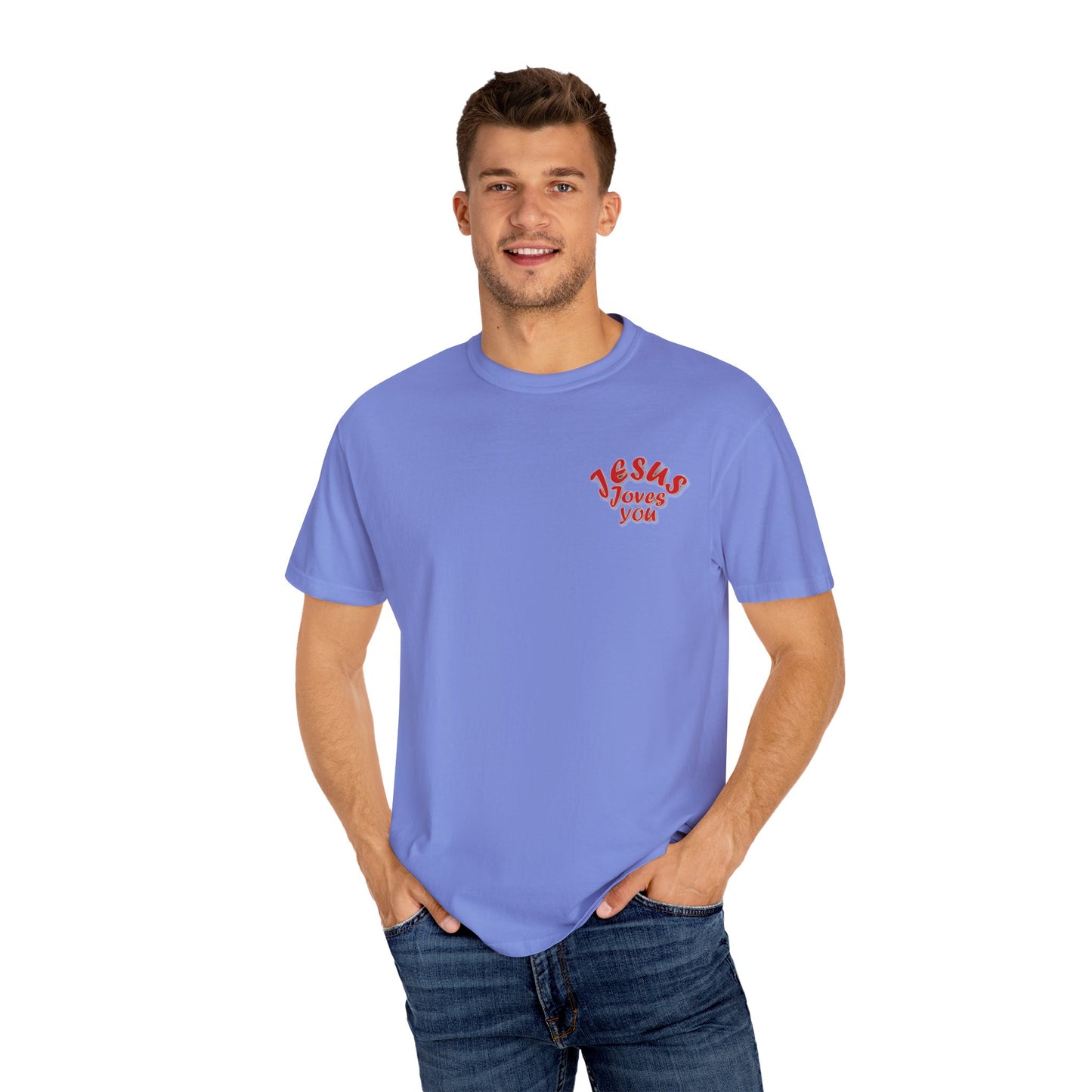 Christian Cross Heart Unisex T-shirt - Jesus Loves You Design