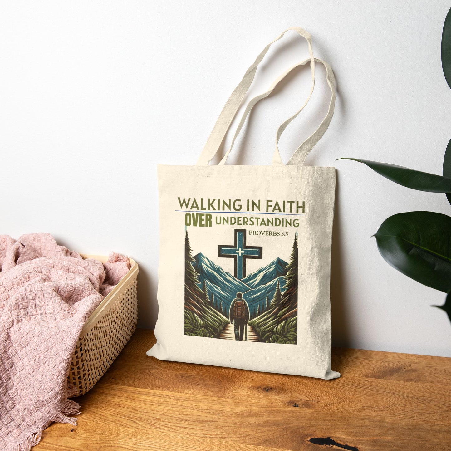 Tote Bag with Bible Verse Proverbs 3:5