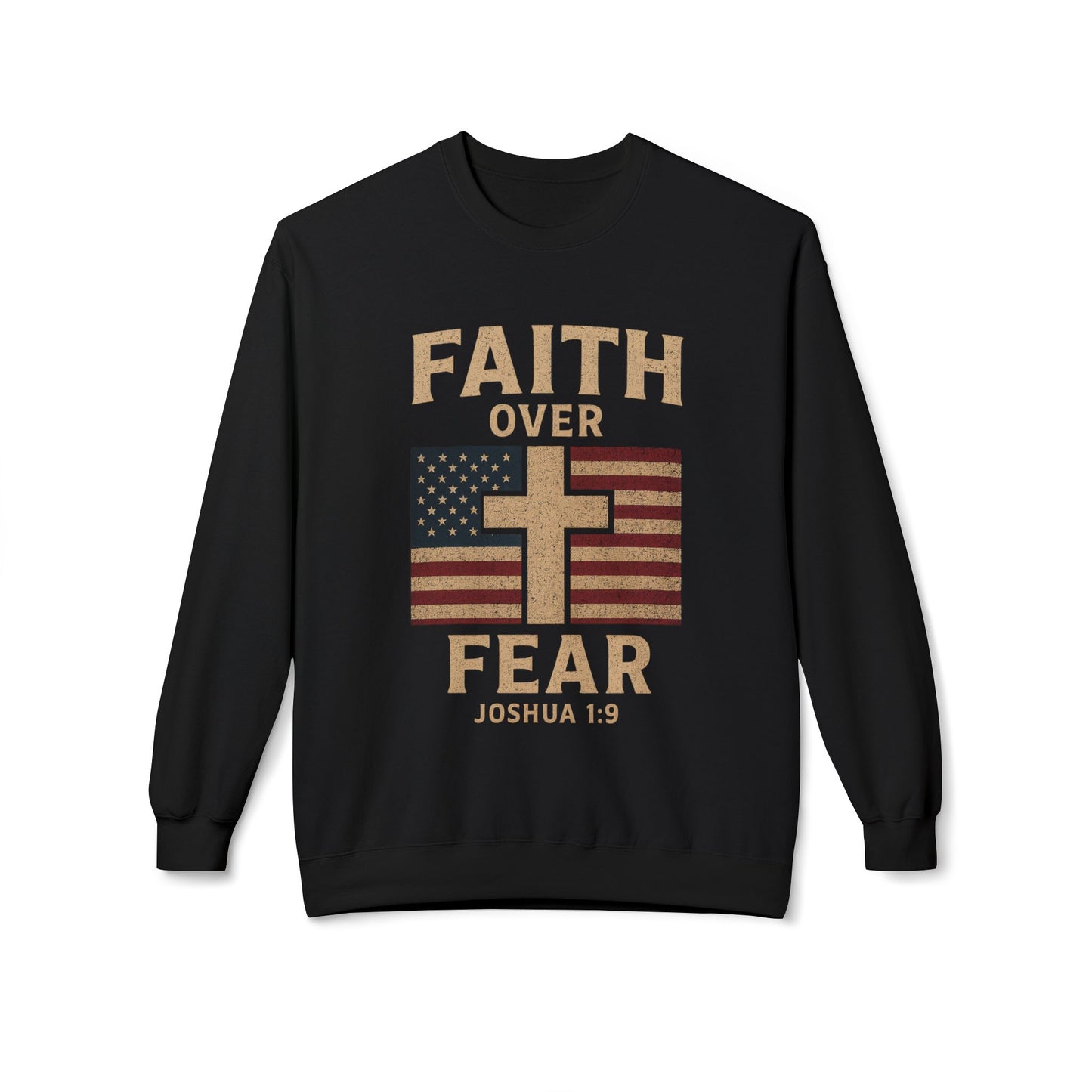Faith Over Fear Christian Cross Sweatshirt