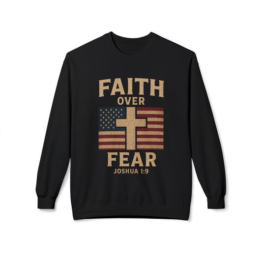 Faith Over Fear Christian Cross Sweatshirt