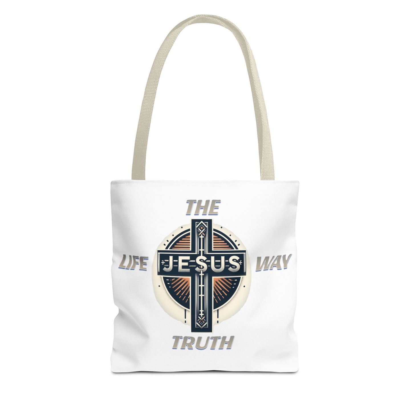 Tote Bag (AOP)"JESUS IS THE WAY TRUTH LIFE"