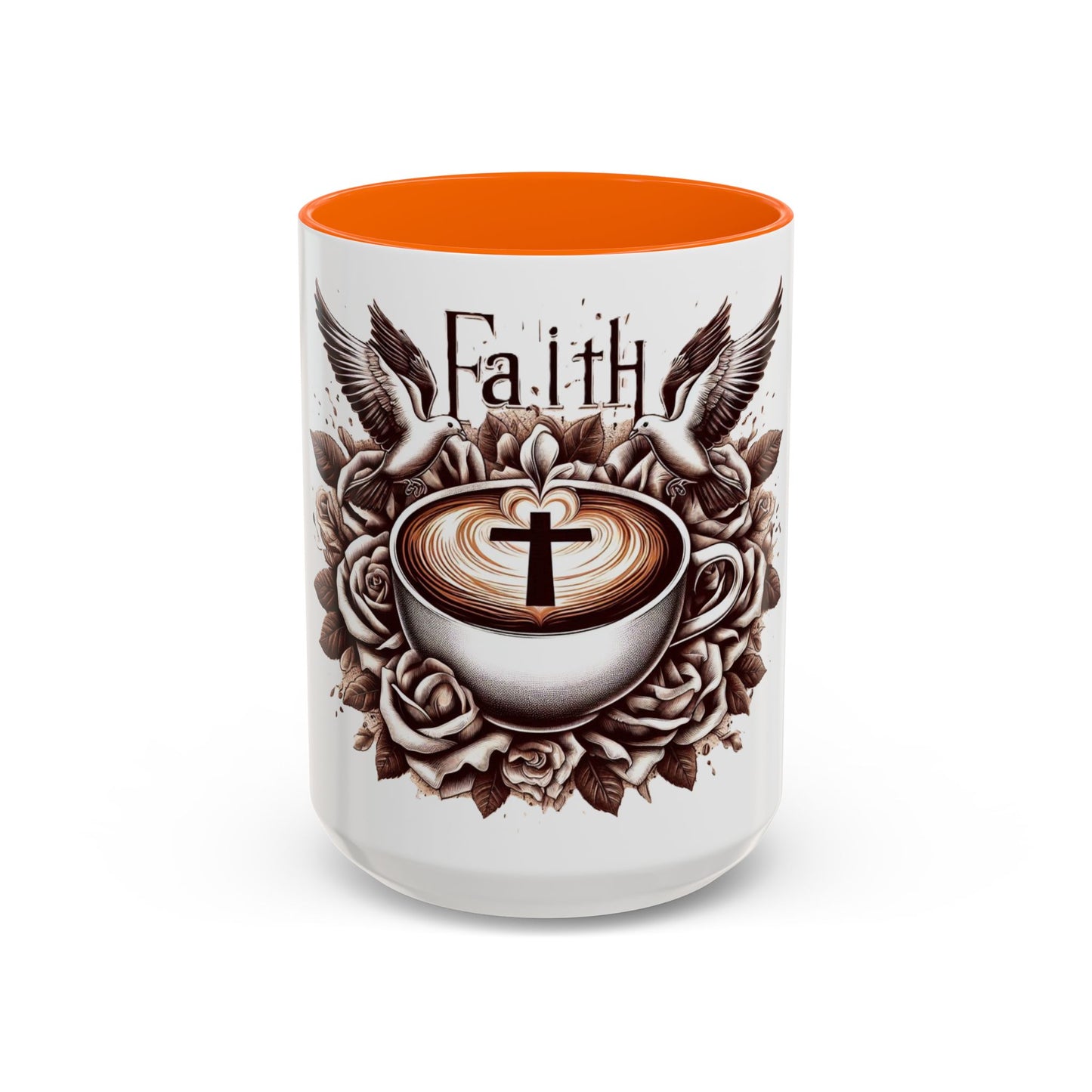 Accent Coffee Mug (11, 15oz) "Faith & Coffee"