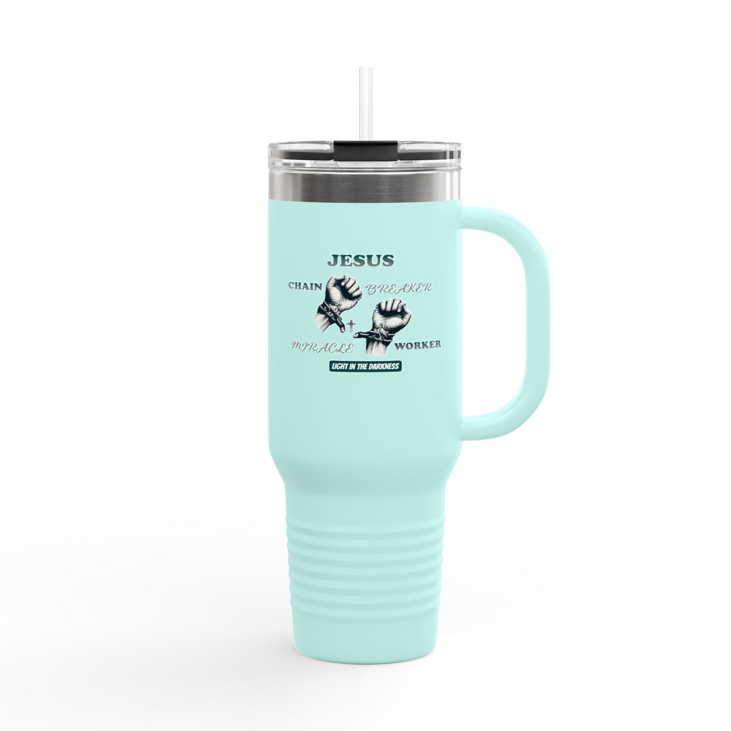 Travel Mug - Jesus Chain Breaker Miracle Worker Design
