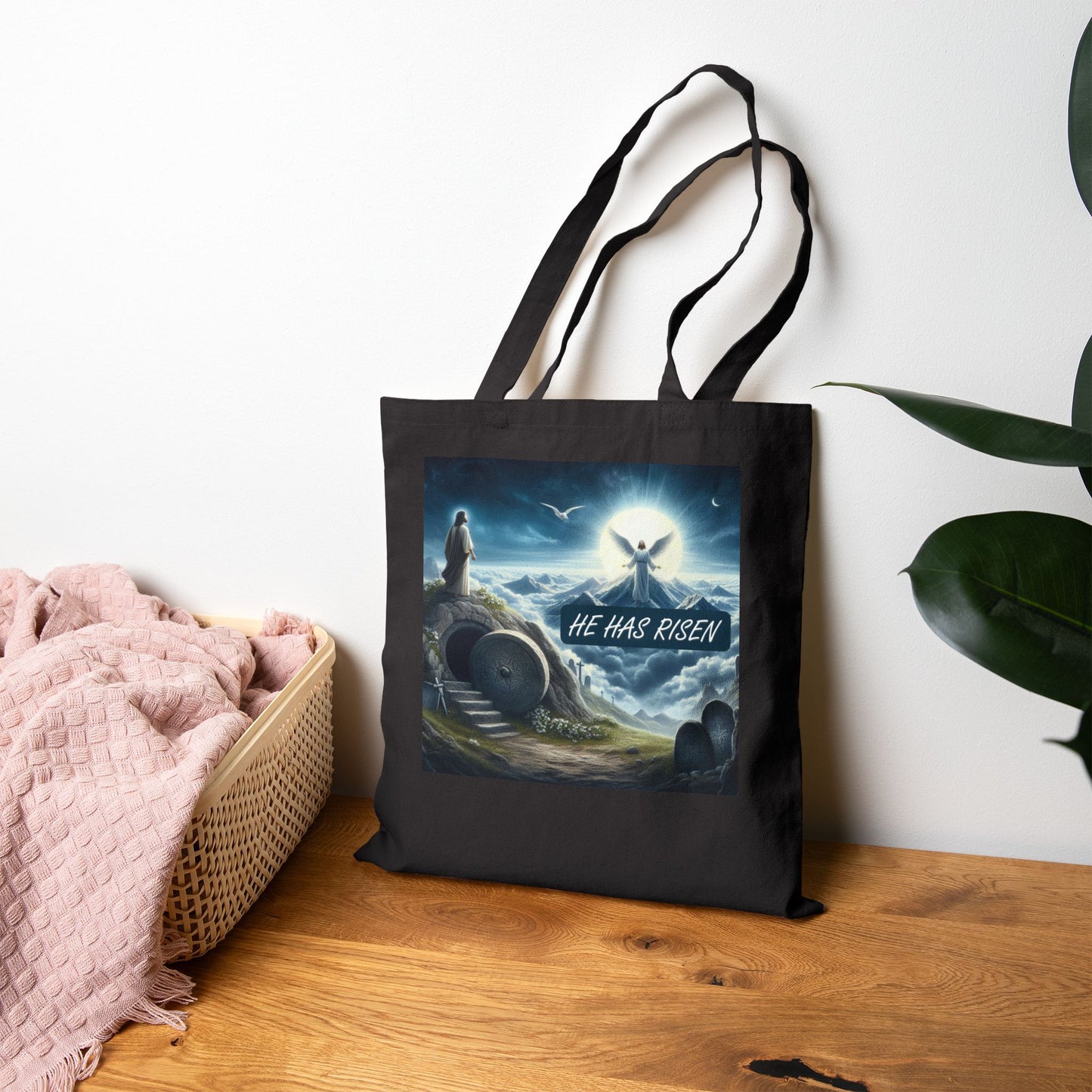 Cotton Canvas Tote Bag "HE HAS RISEN"