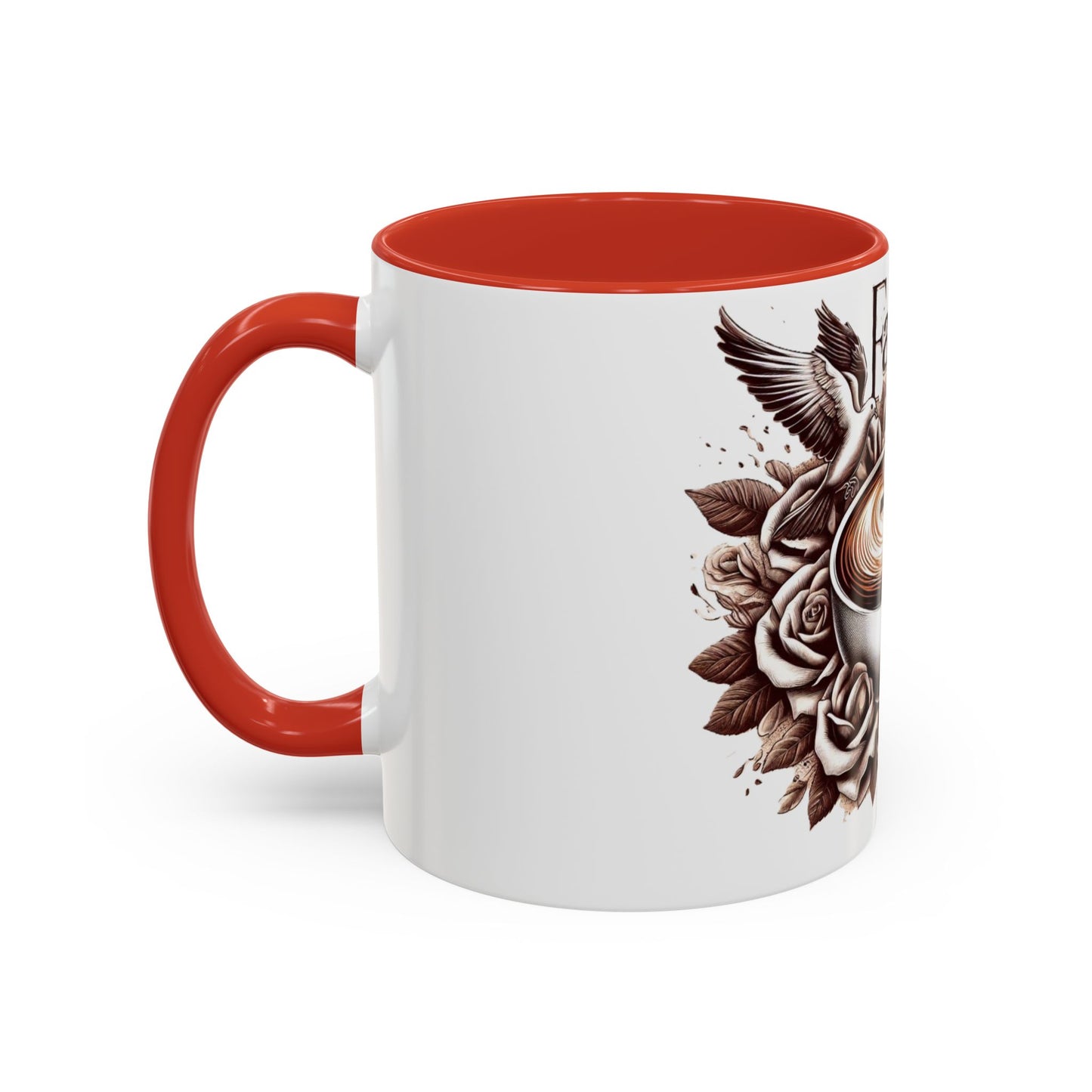 Accent Coffee Mug (11, 15oz) "Faith & Coffee"
