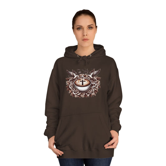 Unisex College Hoodie "Faith and Coffee"