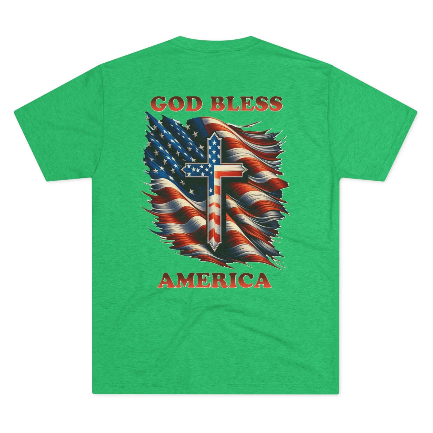 Unisex Tri-Blend Crew Tee "GOD BLESS AMERICA"