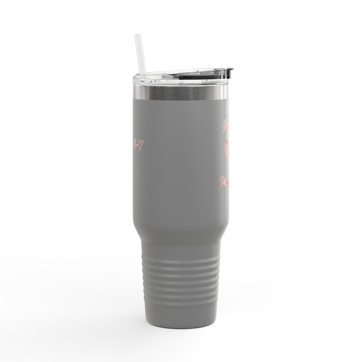 Travel Mug - &quot;How can I pray for you&quot; with Heart and Praying Hands Design