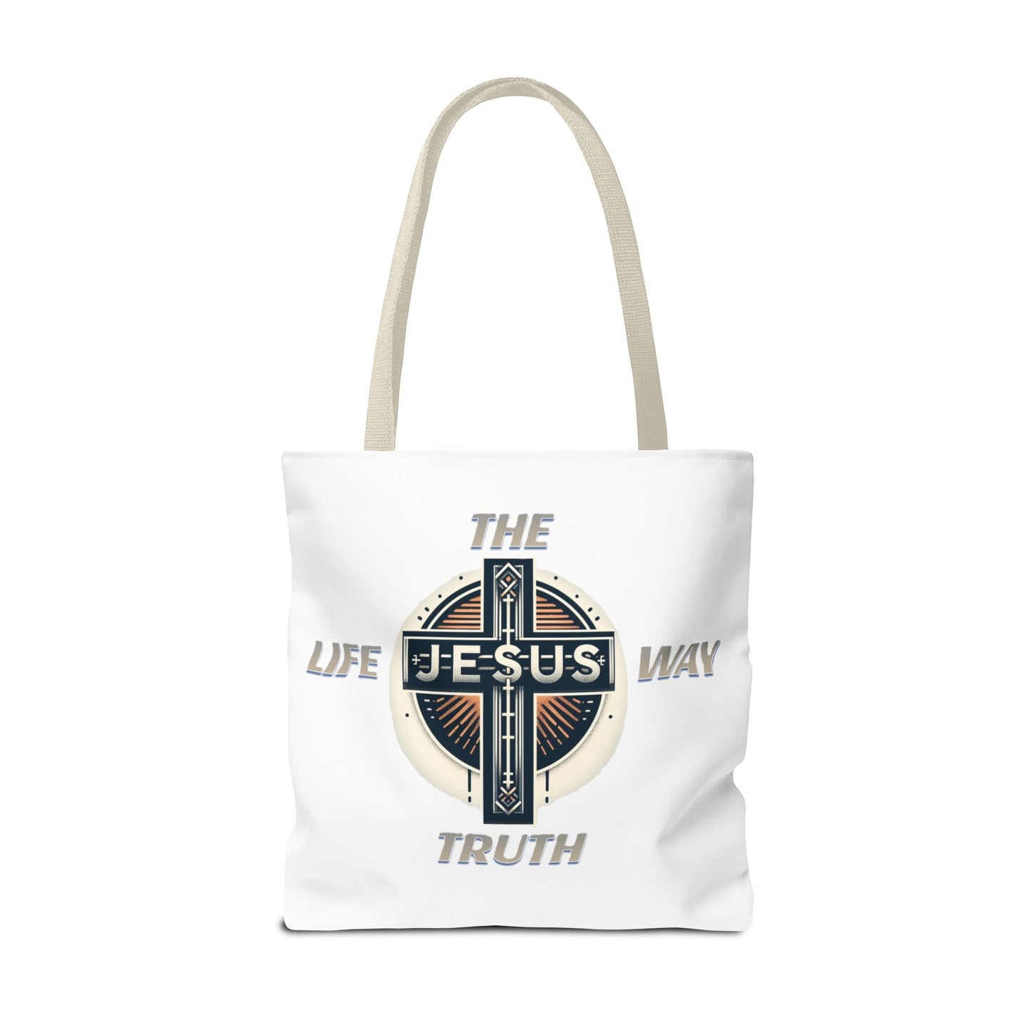 Tote Bag (AOP)"JESUS IS THE WAY TRUTH LIFE"