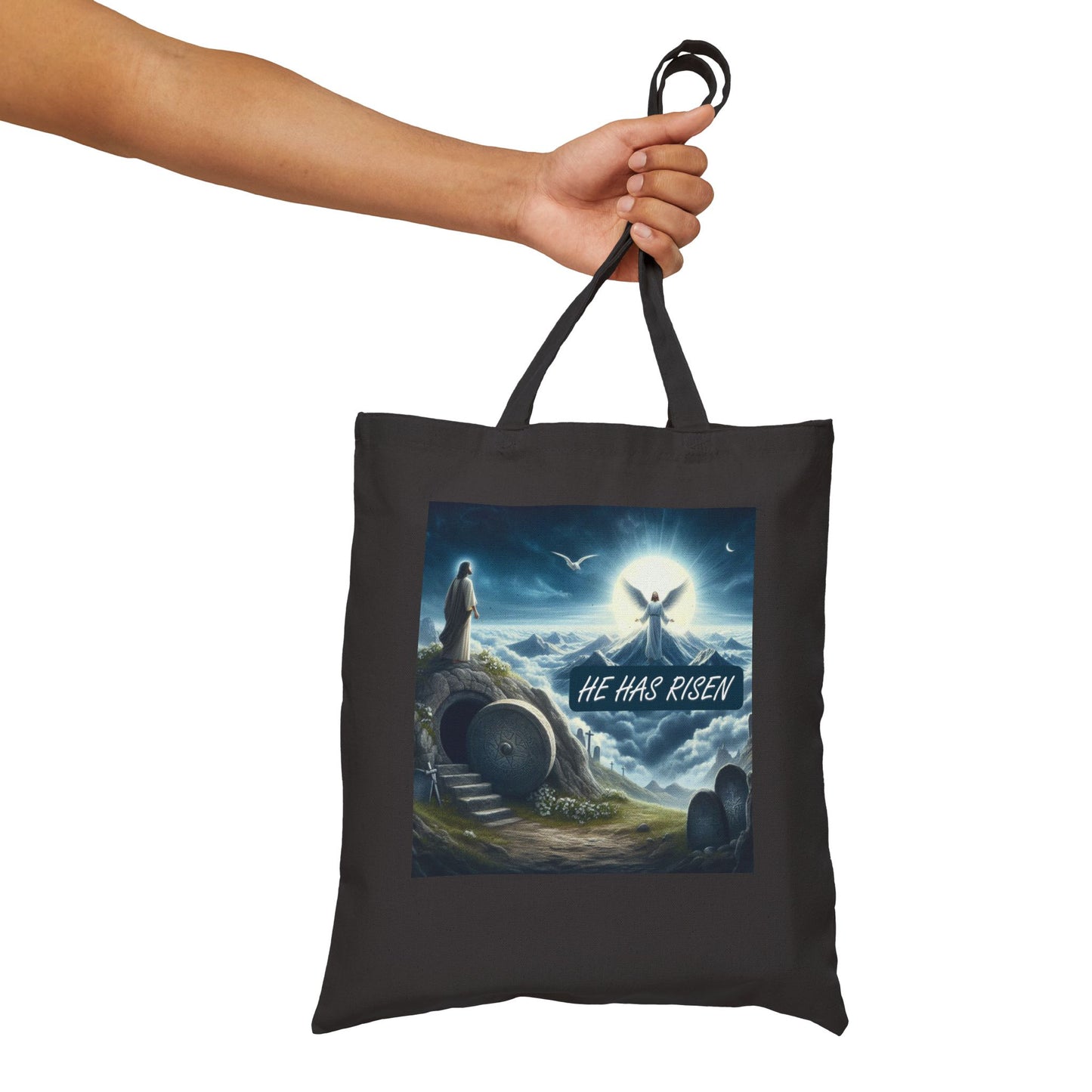 Cotton Canvas Tote Bag "HE HAS RISEN"