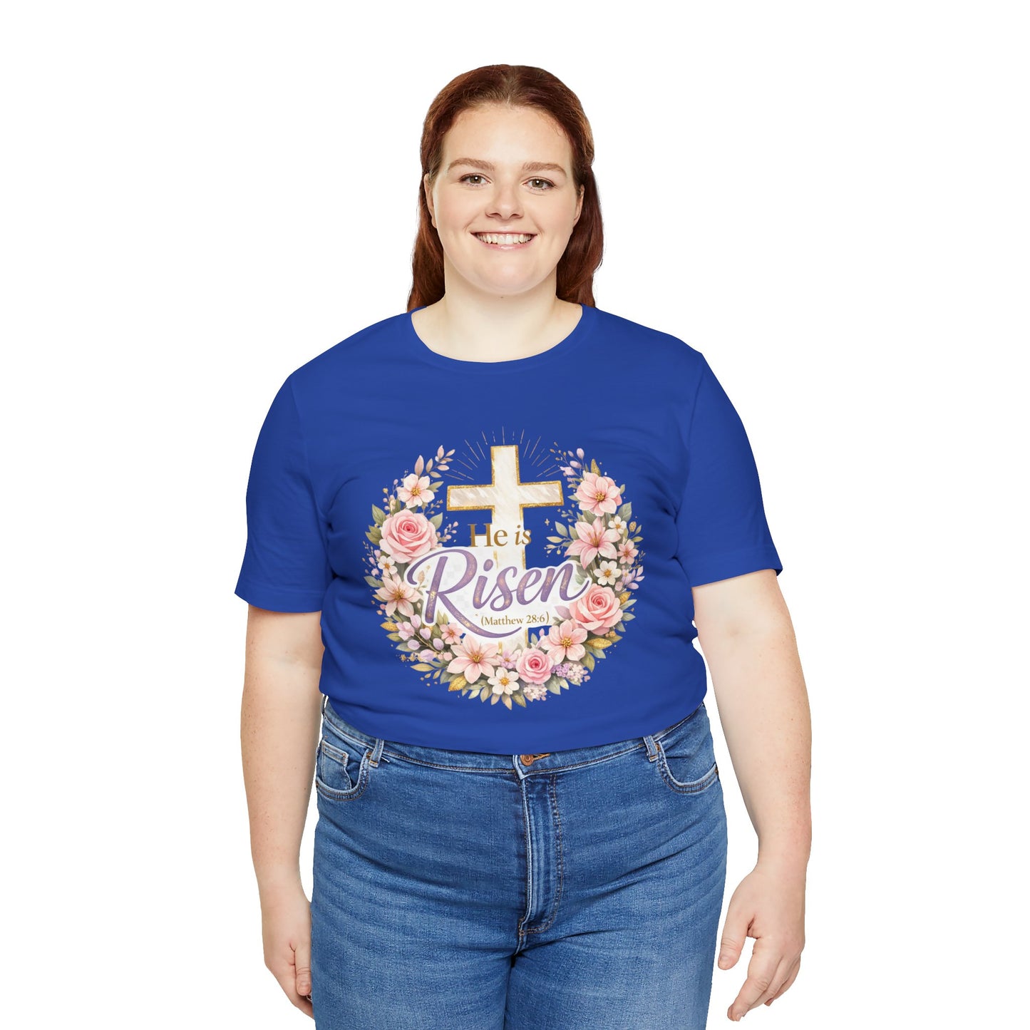 He Is Risen Floral Cross T-Shirt