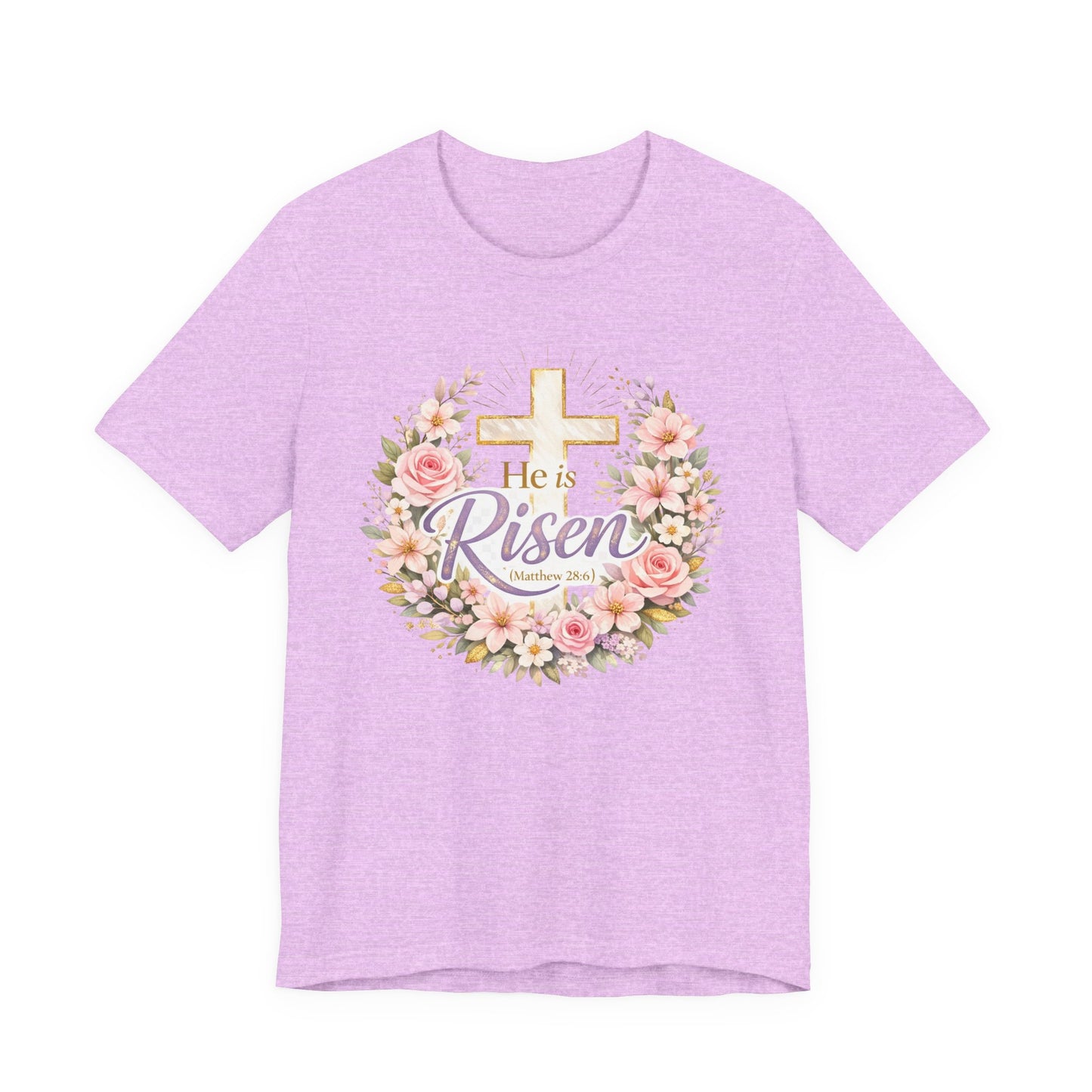 He Is Risen Floral Cross T-Shirt
