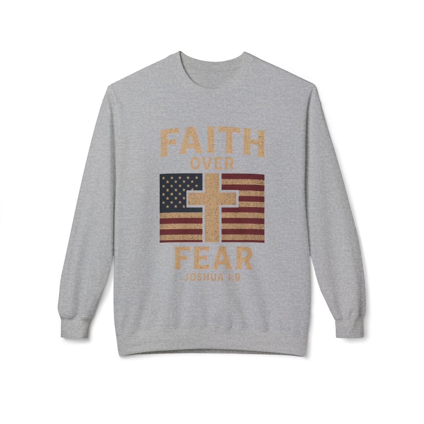 Faith Over Fear Christian Cross Sweatshirt