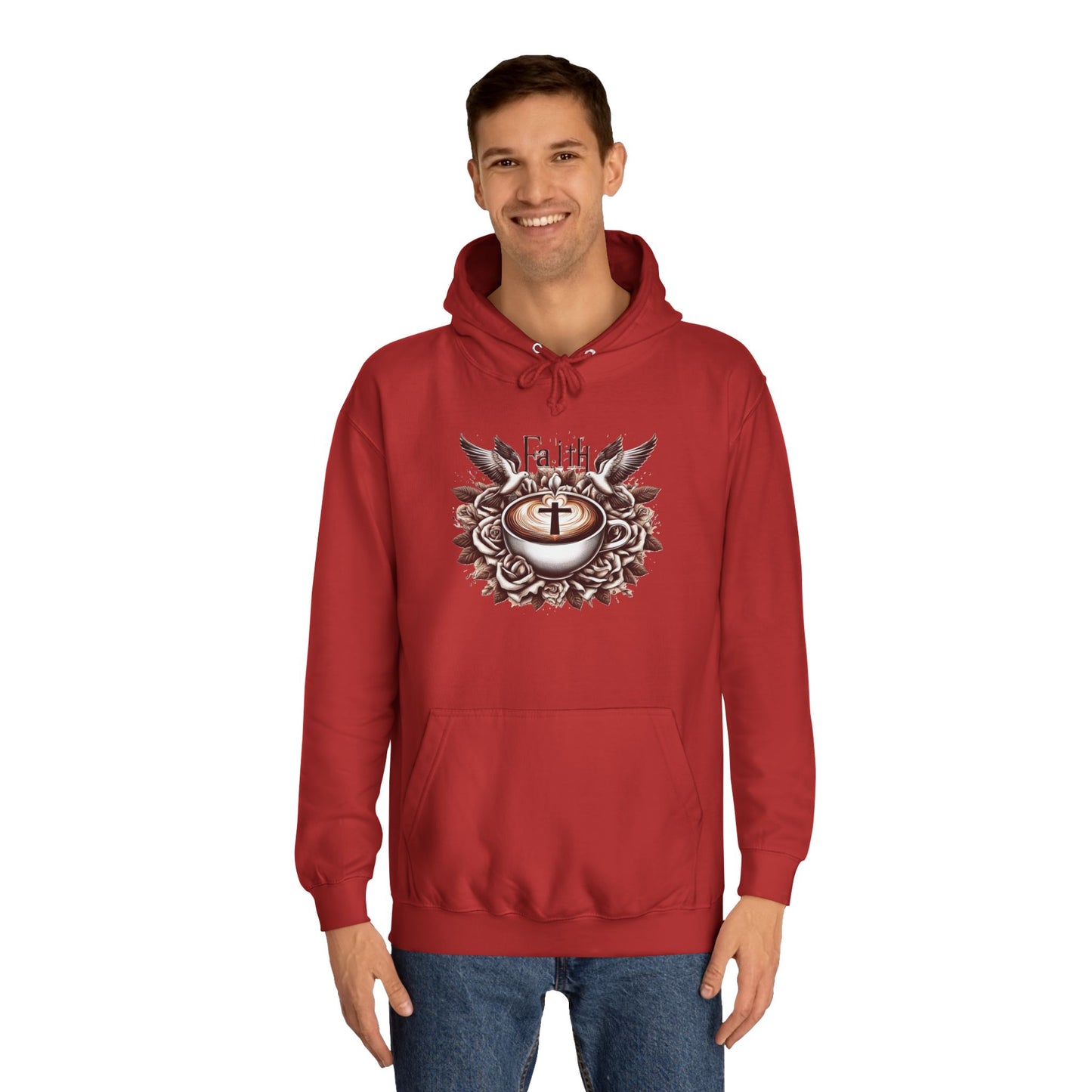 Unisex College Hoodie "Faith and Coffee"